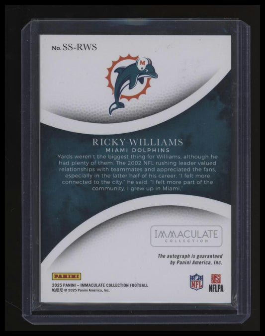 2025 Panini Immaculate Collection Ricky Williams Sophisticated Signatures #/49