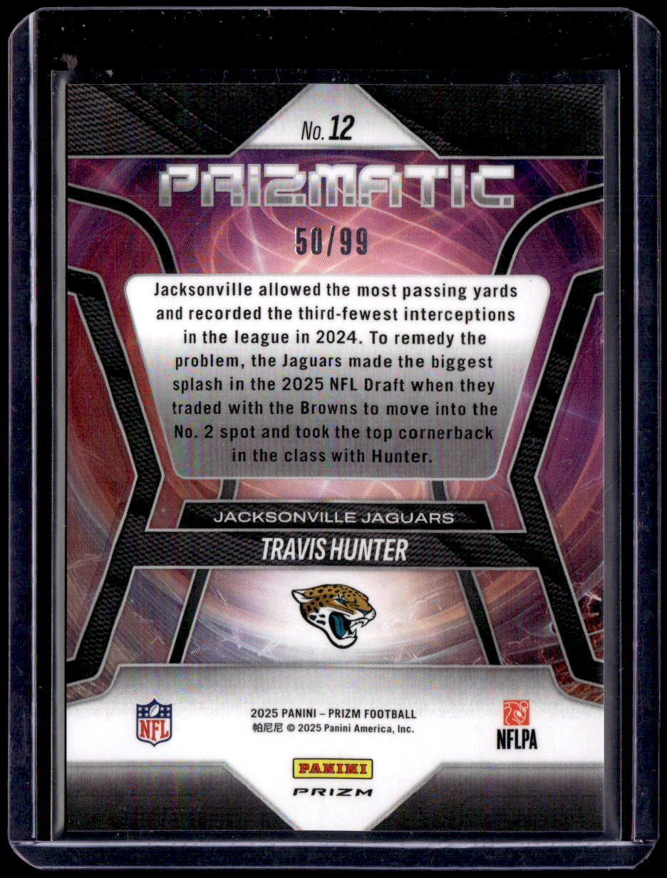 2025 Panini Prizm Travis Hunter Emergent Blue Ice #/99