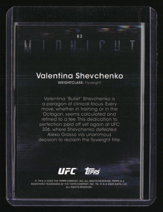2025 Topps Midnight UFC Valentina Shevchenko Moonrise #/25