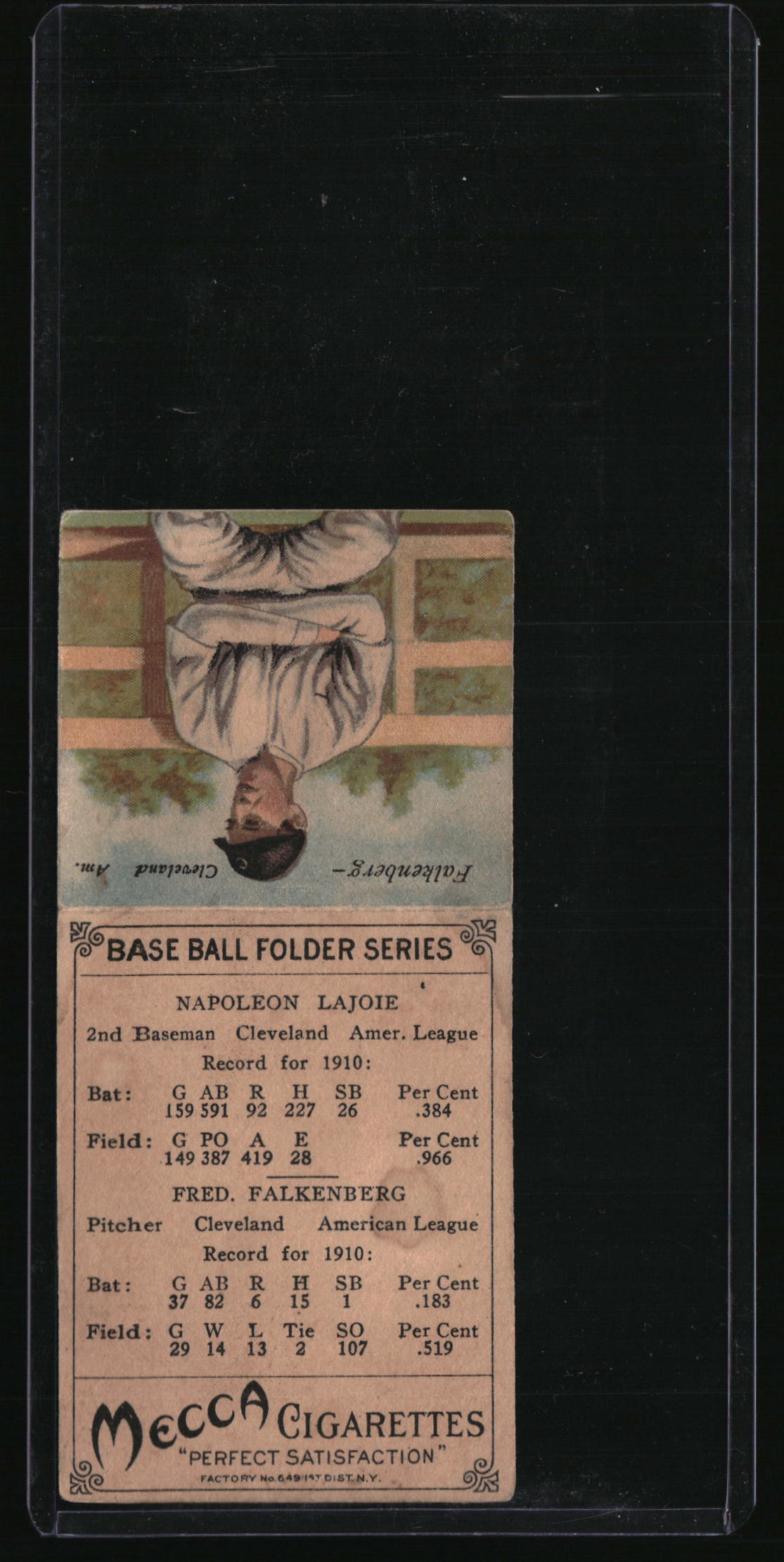 1911 Mecca Double Folders T201 Nap Lajoie / Cy Falkenberg