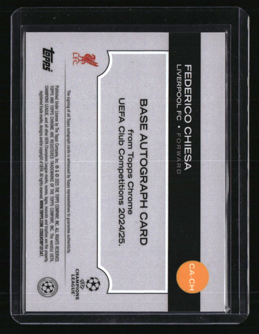 2024-25 Topps Chrome UEFA Club Competitions Federico Chiesa Auto Blue #/150