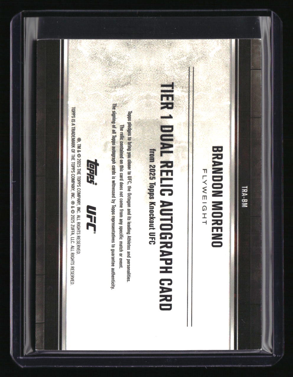 2025 Topps Knockout UFC Brandon Moreno Tier One Dual Relic Autographs #/199