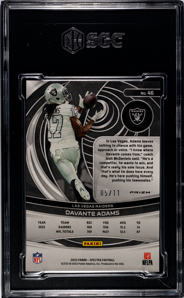 2023 Panini Spectra Davante Adams Wave Prizm /11 SGC 10