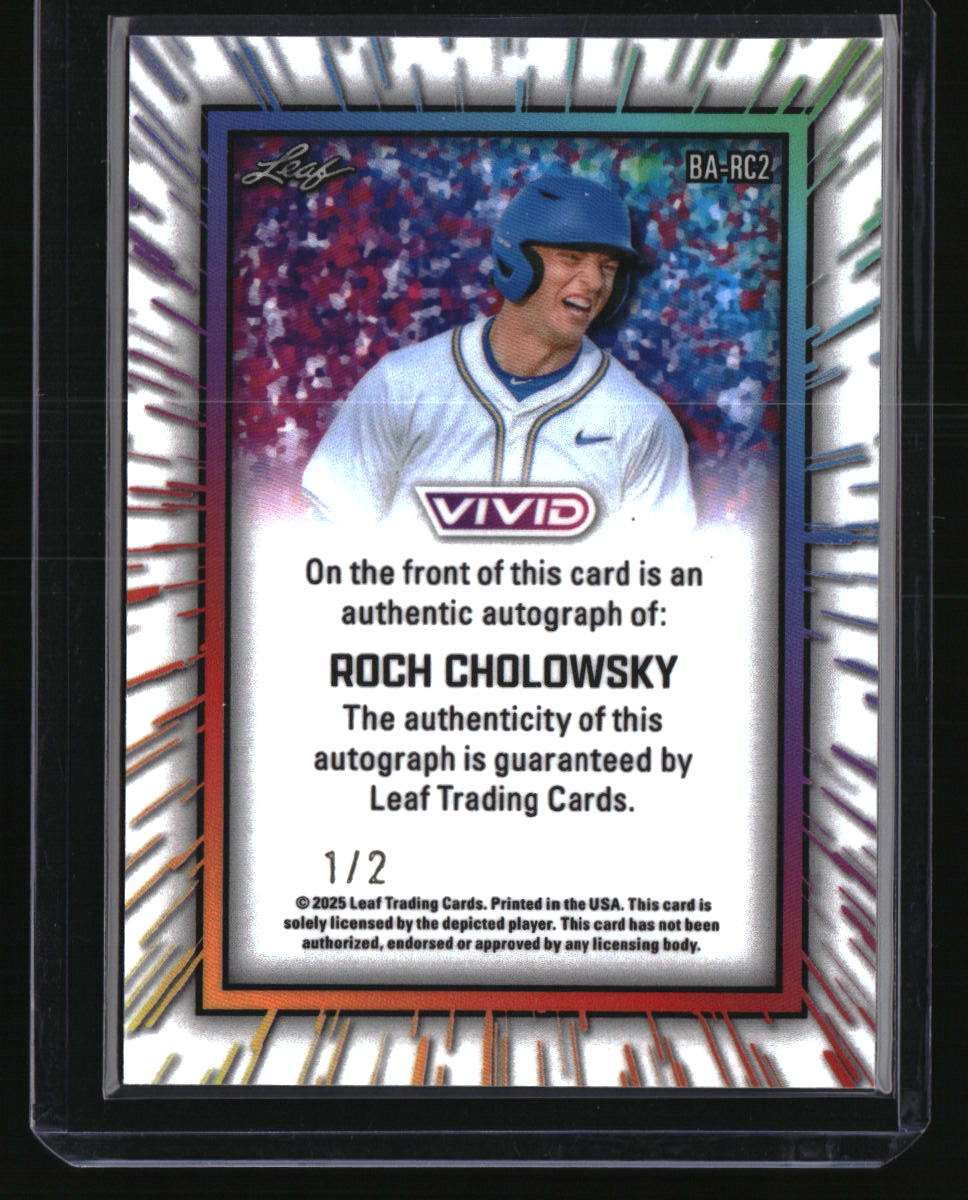 2025 Leaf Vivid Roch Cholowsky Base Autographs Red #/2