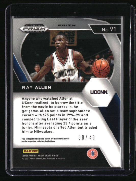 2021 Panini Prizm Draft Picks Ray Allen Orange Pulsar #/49