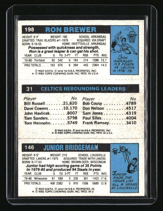1980-81 Topps Junior Bridgeman / Larry Bird / Ron Brewer