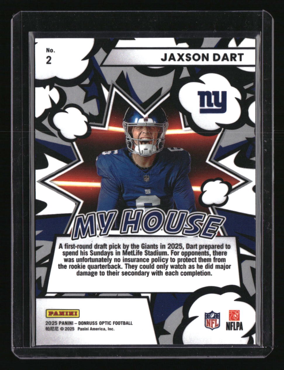2025 Donruss Optic Jaxson Dart My House