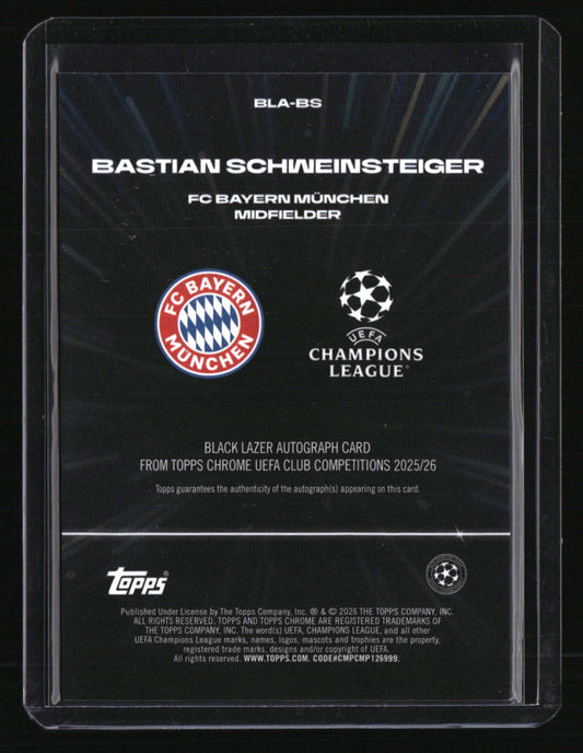2025-26 Topps Chrome UEFA CC Bastian Schweinsteiger Black Lazer Autographs