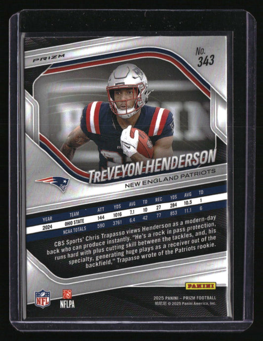 2025 Panini Prizm TreVeyon Henderson White Disco