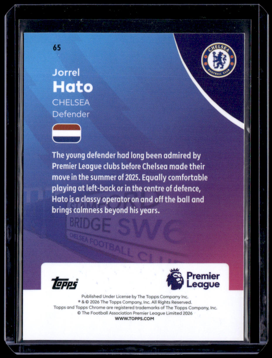 2025-26 Topps Chrome Premier League Jorrel Hato Gold Wave Refractor #/50
