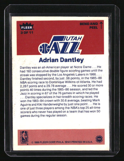 1986-87 Fleer Adrian Dantley Stickers
