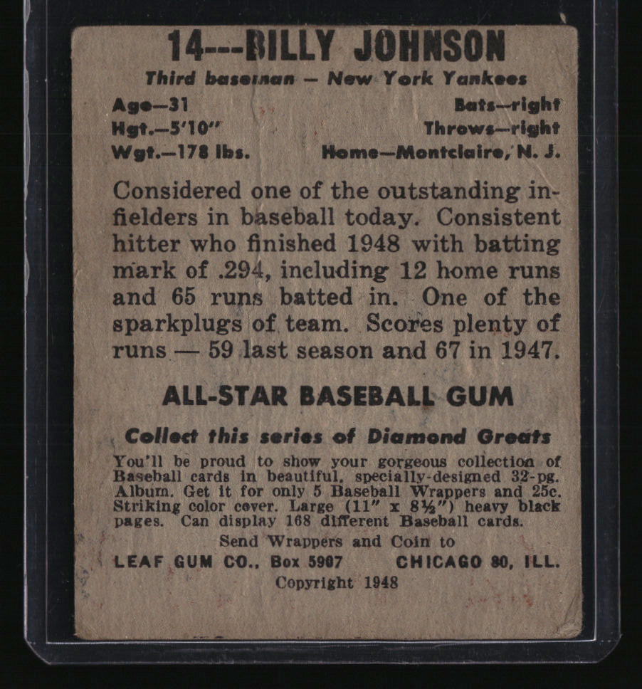 1948-49 Leaf Billy Johnson