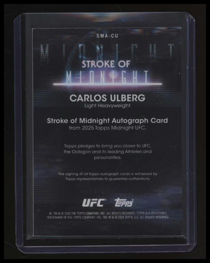 2025 Topps Midnight UFC Carlos Ulberg Stroke of Midnight Autographs