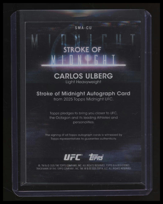 2025 Topps Midnight UFC Carlos Ulberg Stroke of Midnight Autographs