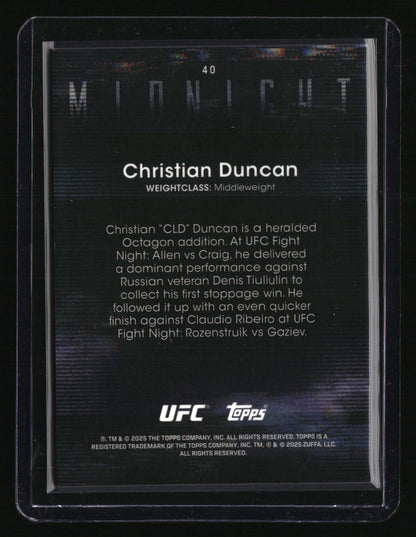2025 Topps Midnight UFC Christian Duncan Moonbeam