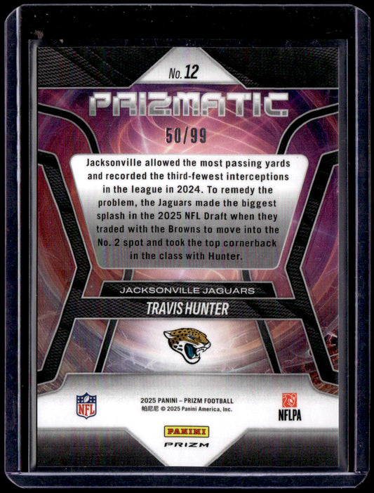2025 Panini Prizm Travis Hunter Emergent Blue Ice #/99