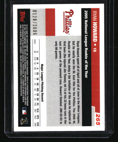 2006 Topps Ryan Howard Gold #/2006