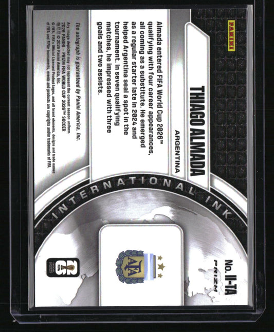 2026 Panini Prizm FIFA World Cup Thiago Almada International Ink Wave Prizms