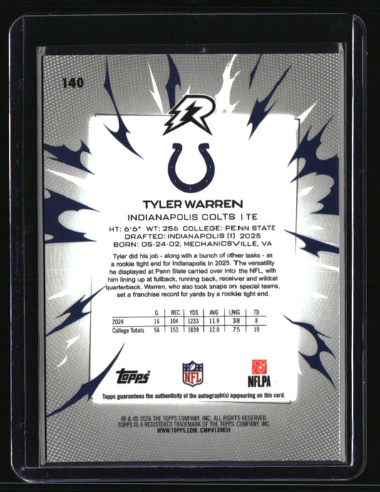 2025 Topps Resurgence Tyler Warren Signatures