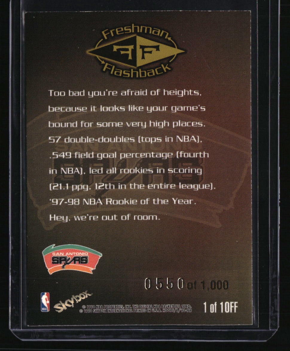 1998-99 Hoops Tim Duncan Freshman Flashback #/1000
