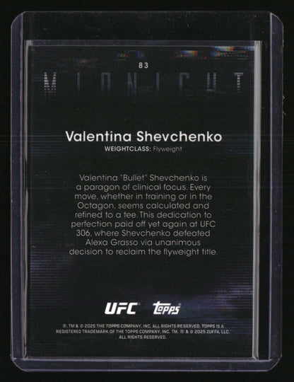 2025 Topps Midnight UFC Valentina Shevchenko Moonrise #/25