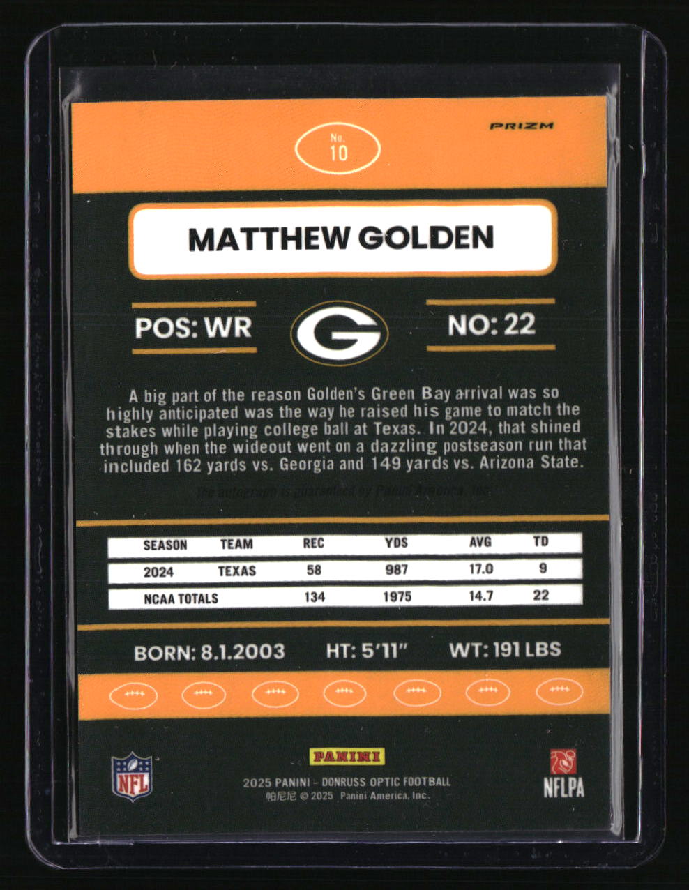 2025 Donruss Optic Matthew Golden 2015 Retro Autographs [Faded Auto]