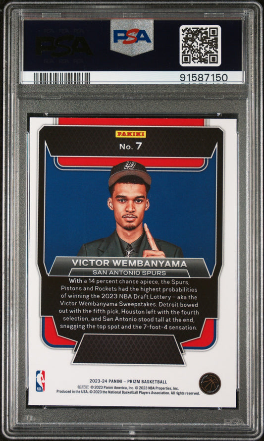 2023 Panini Prizm Luck Of The Lottery Victor Wembanyama PSA 8