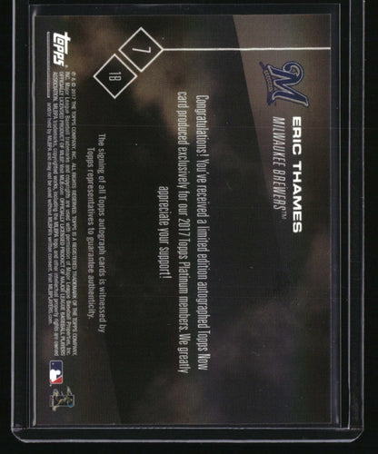 2017 Topps Now Eric Thames Auto
