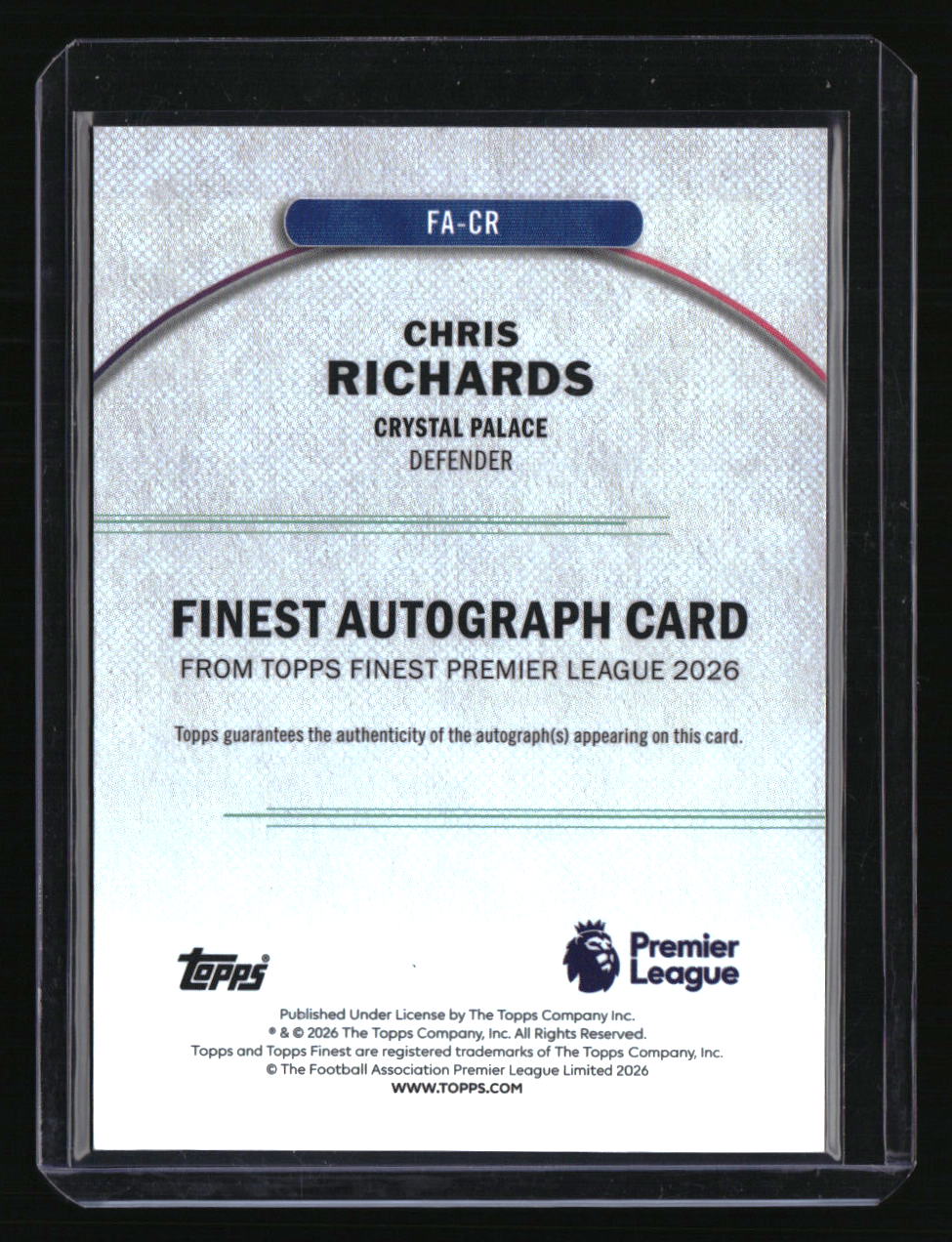 2025-26 Finest Premier League Chris Richards Finest Autographs