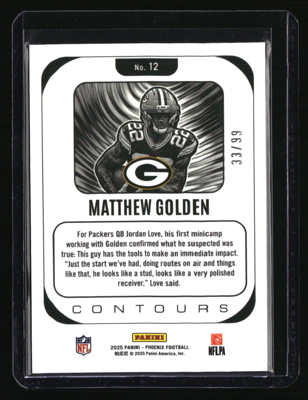 2025 Panini Phoenix Matthew Golden Contours Yellow Lava Prizm #/99