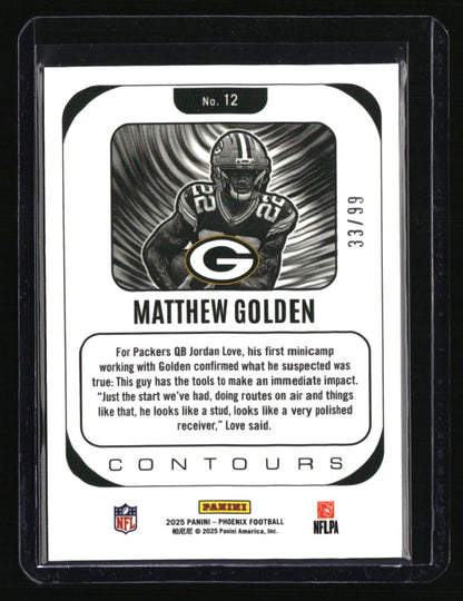 2025 Panini Phoenix Matthew Golden Contours Yellow Lava Prizm #/99