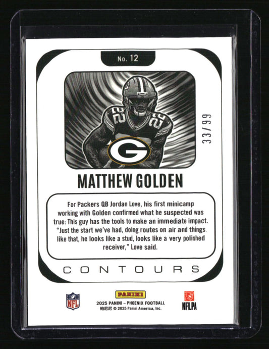 2025 Panini Phoenix Matthew Golden Contours Yellow Lava Prizm #/99