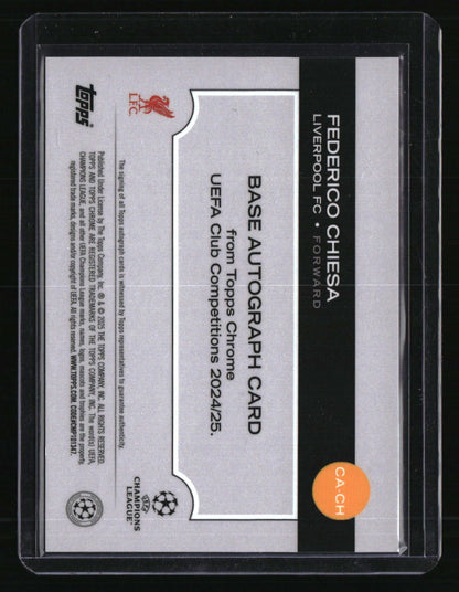 2024-25 Topps Chrome UEFA Club Competitions Federico Chiesa Auto Blue #/150