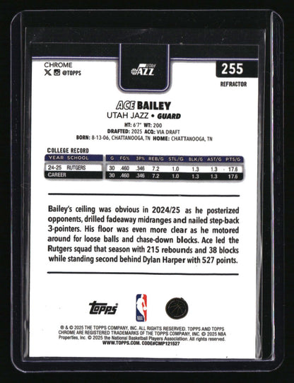 2025-26 Topps Chrome Ace Bailey Refractor