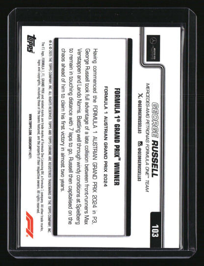 2025 Topps Chrome Formula 1 George Russell Orange RayWave Refractor #/25