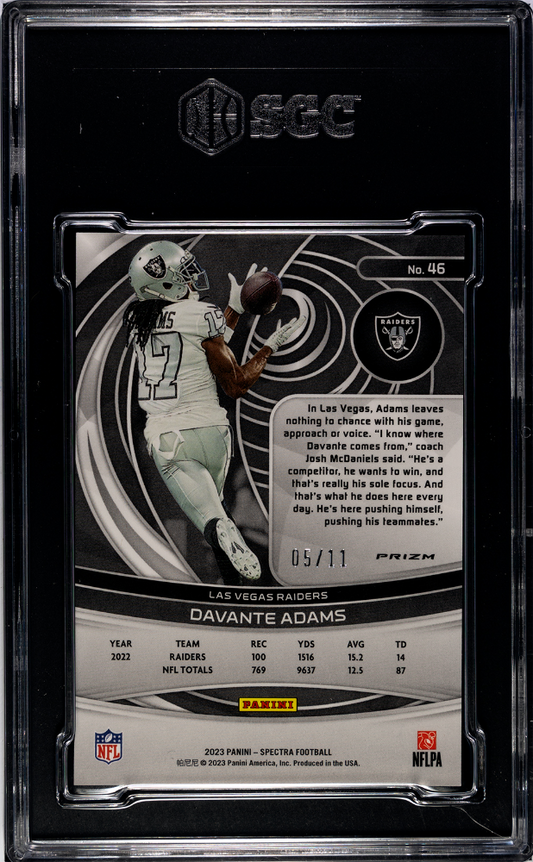 2023 Panini Spectra Davante Adams Wave Prizm /11 SGC 10