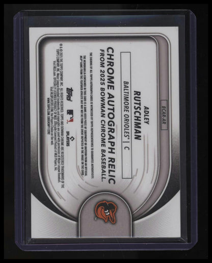 2025 Bowman Chrome Adley Rutschman Autograph Relics Orange #/25