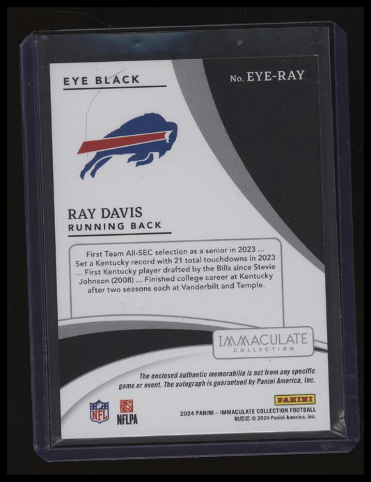 2024 Panini Immaculate Collection Ray Davis Rookie Eye Black Jersey #/99