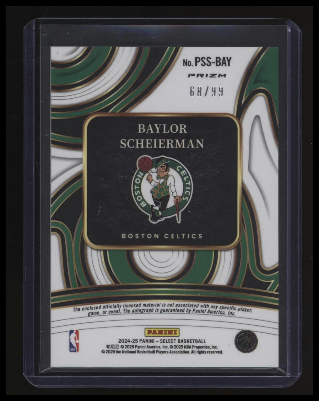 2024-25 Panini Select Baylor Scheierman Prime Selections Signatures #/99