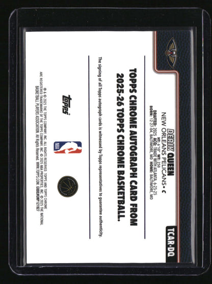 2025-26 Topps Chrome Derik Queen Chrome Rookie Autographs