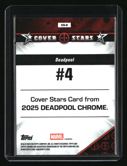 2025 Topps Chrome Marvel Deadpool #4 Cover Stars Wolverine Yellow Blue X-Fractor