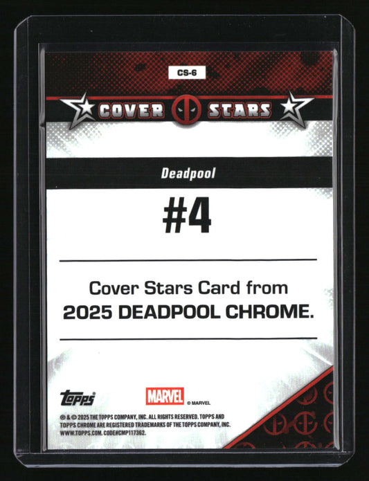 2025 Topps Chrome Marvel Deadpool #4 Cover Stars Wolverine Yellow Blue X-Fractor