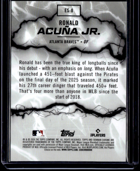 2026 Bowman Ronald Acuña Jr. Electric Sluggers Green Refractors #/99