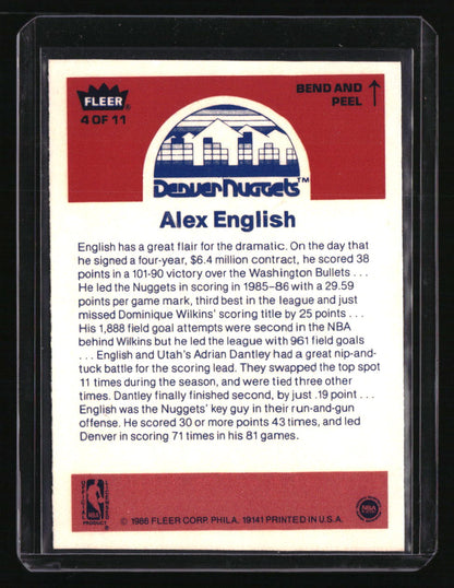 1986-87 Fleer Alex English Stickers