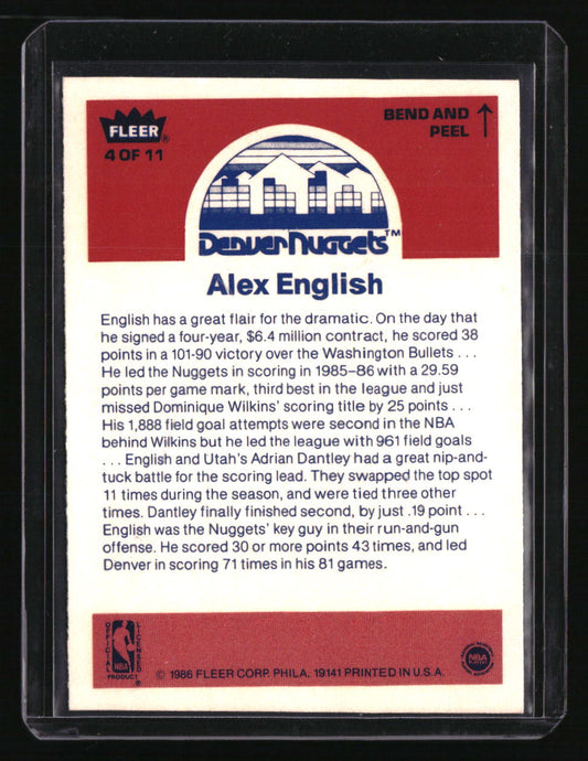 1986-87 Fleer Alex English Stickers