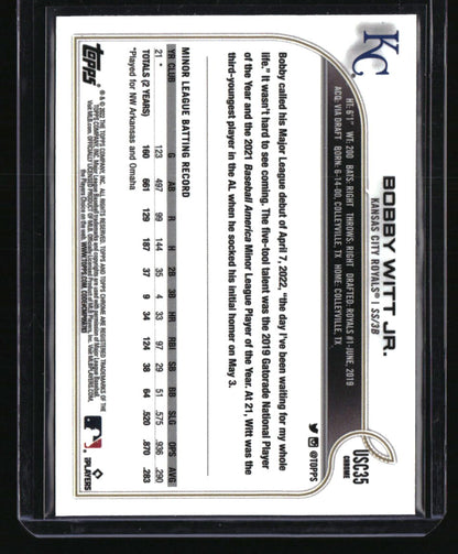 2022 Topps Chrome Update Bobby Witt Jr. Purple Refractor