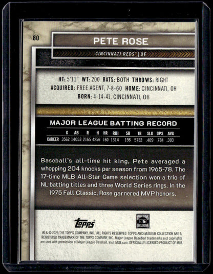 2025 Topps Museum Collection Pete Rose Pink Sapphire #/199