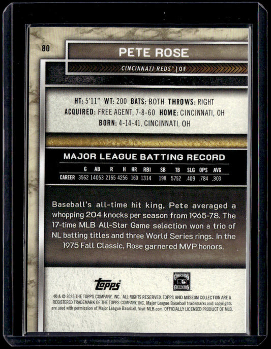2025 Topps Museum Collection Pete Rose Pink Sapphire #/199