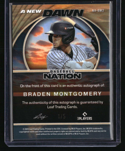 2025 Leaf Baseball Nation Braden Montgomery A New Dawn Autographs Crystal Green