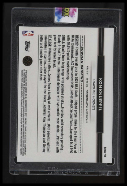 2026 Topps Chrome National Sports Collectors Convention Kon Knueppel Orange #/25